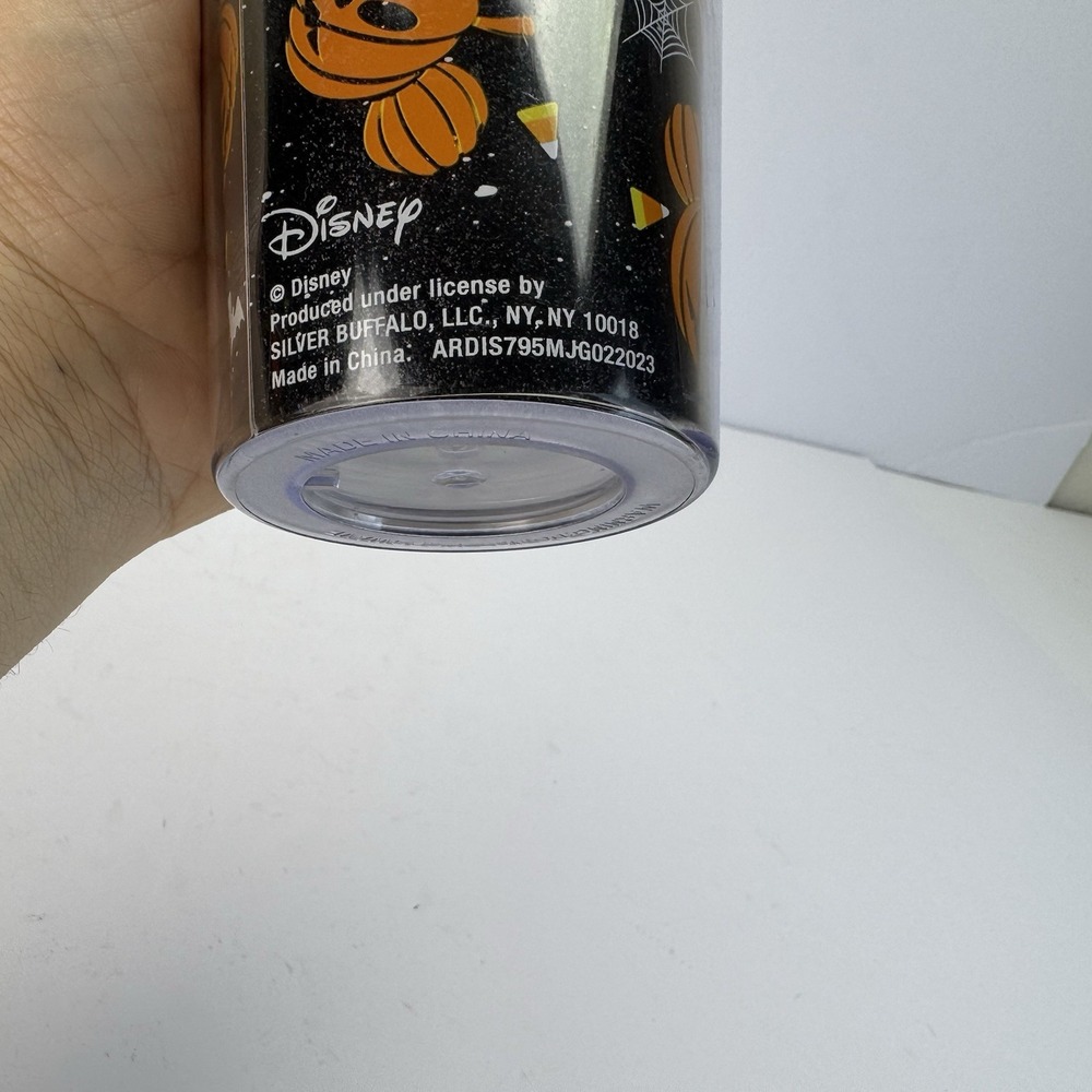 Disney Halloween Mickey Mouse Skeleton Tumbler with Pumpkin Mickey Straw‎ - Picture 8 of 16